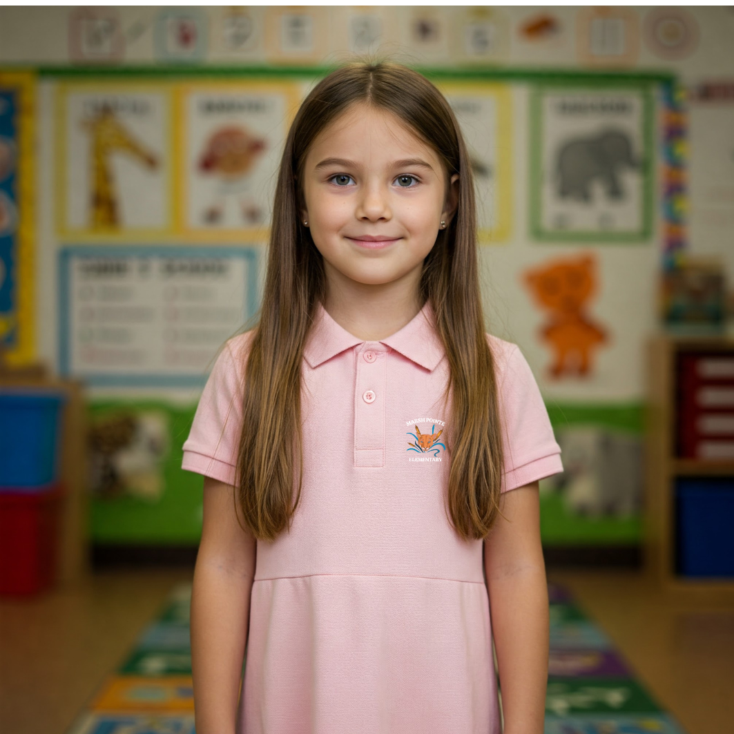 Girls short sleeve pique polo dress - Bayside Uniforms