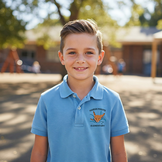 Kids short sleeve pique polo - Light Blue - Bayside Uniforms